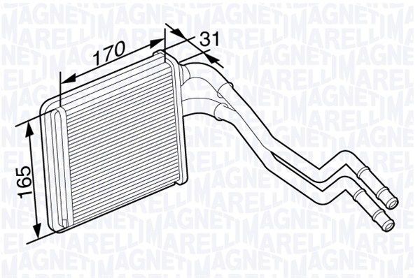 MAGNETI MARELLI Теплообменник, отопление салона 350218356000